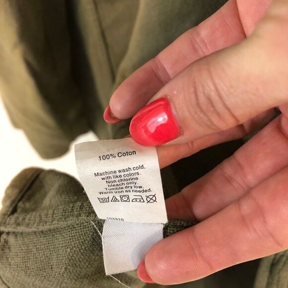 Madwell Olive Green Stitch Edge Duster Jacket Sm - Picture 9 of 10